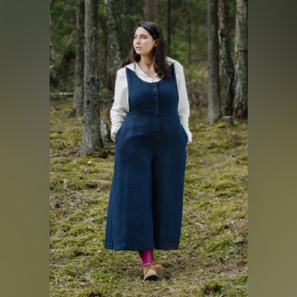 Son de Flor Pinafore Jumpsuit- Denim XXL/3XL